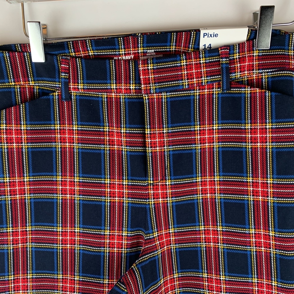 High-Waisted Patterned Pixie Ankle Pants NWT - image 4